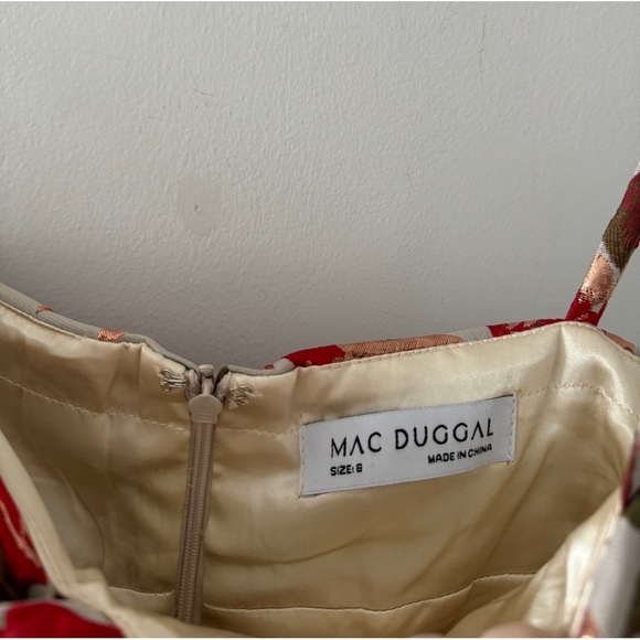 MAC DUGGAL NWT Sleeveless Bow Brocade Bubble Mini Dress in White 8 - Picture 9 of 11